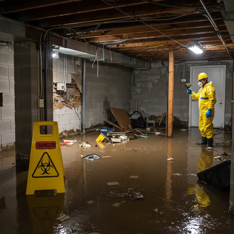 Flooded Basement Electrical Hazard in Louisburg, NC Property